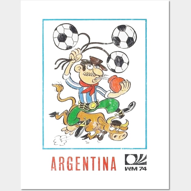 Argentina / 70s Vintage-Style Soccer Fan Design Wall Art by DankFutura